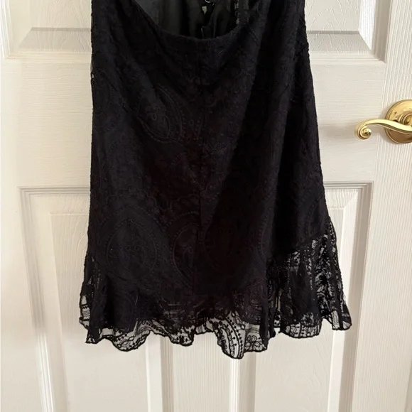 NEW Women Sexy Mini Dress Lace Hollow Out Dress Black Cutout Mini Dress - Picture 7 of 10